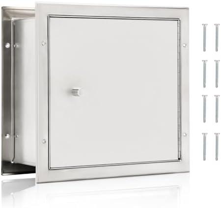 Fancat Recessed Specimen Pass-Thru Cabinet, Stainless Steel Box with Pass Tray, Window Pass Through Specimen Tray Box with Dual Sided Access Doors, 13.2" W x 12.7" H x 6" D