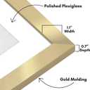 Americanflat 16x16 Picture Frame - Matted to 12x12 - Engineered Wood - Gold