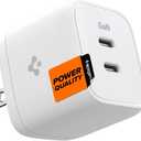 Spigen for USB C Charger, GaN 352 Total 35W 2 Ports GaN III Tech Fast Charger PD 3.0 Charging Block Compatible with iPhone 17, Air Pro Max, Galaxy S25 S24 Series, Z Flip Fold, iPad Pro Air, Pixel 10