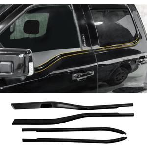 Window Trim Compatible with 2021-2025 Ford F150 Supercrew ABS Plastic Window Molding Edge Guards Weatherstrip Bottom Sill Decoration Covers for 2024 Ford F-150 Accessories (4PCS)