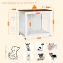 27" Dog Crate Furniture, Dog Kennel Indoor, with Waterproof Cushion