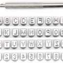 OwnMy Capital Letters and Numbers Stamp Set, 1/4 / 6mm Alphabet Stamp Tools Set Leather Craft Stamping Tools Leather Art Craft Tool (6mm - 36pcs)