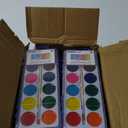 Watercolor Paint Set for Kids, 12 Colors, 24 Pack Washable Water Colors for Party Favors, Gifts, Classroom Supplies (Wood Brushes Included)