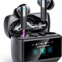 Wireless Earbuds with Touch Screen, Bluetooth 5.4 Headphones, ANC/ENC Noise Cancelling, 48H HiFi Stereo Bluetooth Ear Buds with 5 EQ Modes, Transparency Mode, IPX7 Earphones, Black