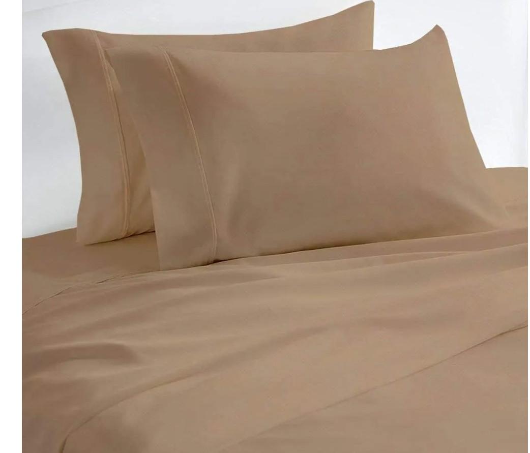 1000 Thread Count 100% Egyptian Cotton Pillow Cases, Set of 4 Pillowcase, Long-Staple 100% Cotton Breathable, Soft Sateen Weave Bed Pillow Cover, 20 X 30 Inches Pillowcases Taupe Standard Size
