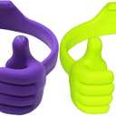 HONSKY Thumbs-Up Phone Stand for Tablets, E-Readers and Smart Phones  Green/Purple  2 Count (for 4"-10")