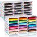 Fuutreo 2 Pcs Classroom Construction Paper Storage,Multi-colored Dots