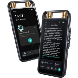 AI Voice Recorder with Playback, Digital Voice Recorder with Transcription to Text, Summary, Translation, Full Touchscreen Recorder Device for Meetings, Lectures, Interviews with 64GB Card (Black)