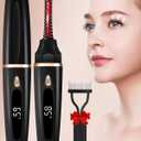 Heated Eyelash Curlers - Eye Lash Curler Heat - Mini Electric Eyelash Curler with LED Display 3 Temp Settings USB Rechargeable Natural Curling 24H Long Lasting for Women Makeup Tools sd28-023