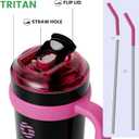 40 oz Tumbler with Handle and Straw Lid, Stainless Steel Vacuum Insulated Tumbler for Home, Office, GYM or School, Keep Cold & Hot Leakproof Travel Sports Water Bottle