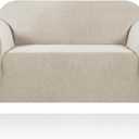 PrinceDeco Stretch Loveseat Sofa Cover Slipcover Couch Cover for 2 Cushion Sofa Washable Sofa Cover for Pets Friendly Furniture Protector Covers with Non Slip Bottom(Loveseat, Island Fossi)