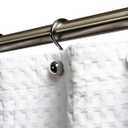 Luxury S Shower Curtain Hooks (12-Pack) Hotel Quality Silver Chrome Finish | Bathroom Accessories | Non-Slip Ball End | Easy to Hang