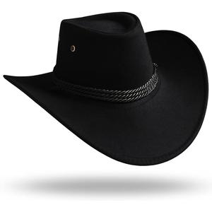thuizen Classic Rolled Western Cowboy Hat (One Size, Black)