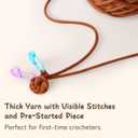 Amorloop Crochet Kit for Beginners Easy-to-See Stitches Yarn, Pre-Started Piece, and Step-by-Step Video Tutorials | Starter Crochet Set with Cute Animal Pattern Original Handmade Bear Pattern