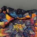 Round Tablecloth Stretch Round Fitted Tablecloth with Elastic, Boho Waterproof Table Cloth for 42"-46" Round Table, 48Inch