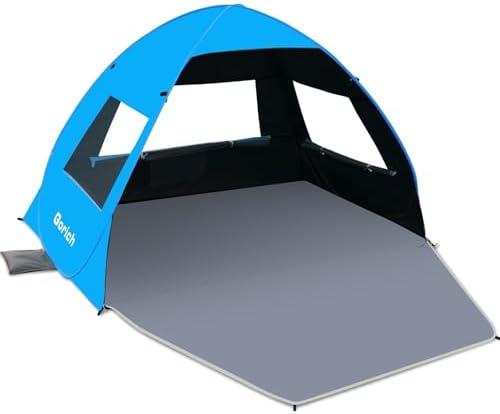 Gorich Easy Pop Up Beach Tent, UPF 50+ UV Protection Beach Umbrella Sun Shelter, Portable Lightweight Shade with Easy Foldable & Instant Setup 260x165x150