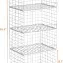 Yociyoga 4-Tier Stackable Closet Organizers and Storage Basket, Foldable Closet Shelf Organizer System, Space-Saving Clothes Storage Drawer Organizer for Wardrobe, White ((Patent 30022416))