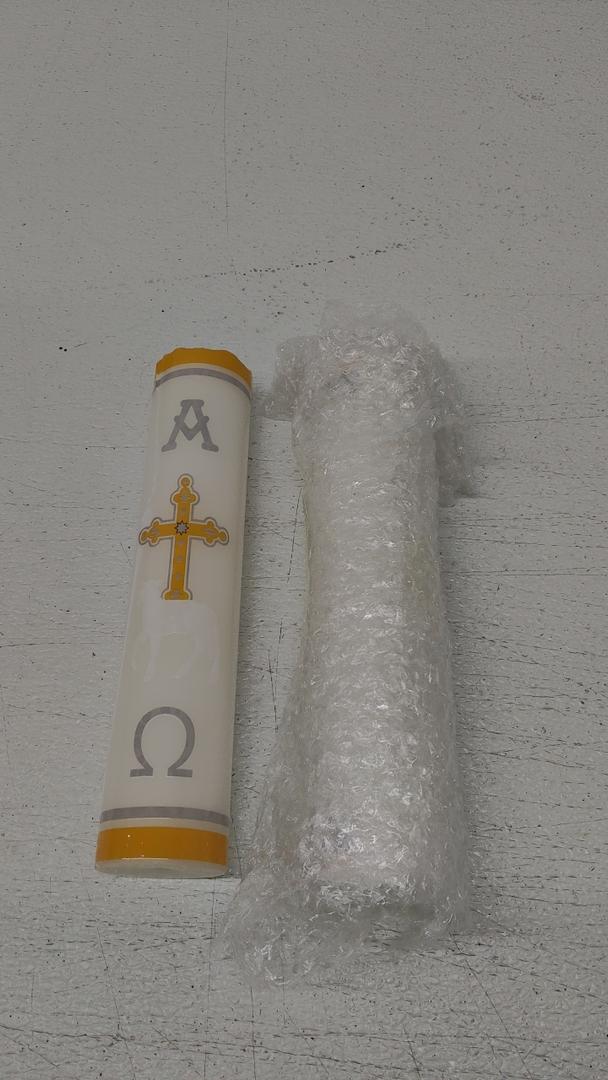 Nuanchu 1 Set Catholic Prayer Easter Candle Unfinished DIY 2025 Lamb of God Paschal Candle Cirios Religiosos Catolicos Religious Cross Baptism Church Lent Sheep Alpha Cirio Pascual para Bautizo