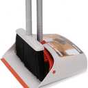 Broom with Dustpan Combo Set,Dust Pan with Long Handle for Kitchen Room Office Lobby Floor Use Upright Standing Dustpan Indoor Broom Set
