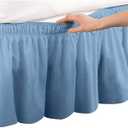 Bed Skirt, Skirt Elastic Dust Ruffle Easy Fit Wrinkle and Fade Resistant Solid Color Hotel Quality Fabric Queen