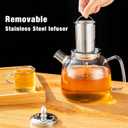 33oz/1000ml Glass Teapot with Removable Infuser, Borosilicate Glass Tea Pot Stovetop Safe, Blooming and Loose Leaf Teapots