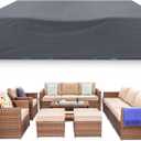 AKEfit Patio Furniture Covers,500D Heavy Duty Waterproof for Outdoor Square and Retangle Patio Table and Chair Covers,Grey-110"L x 84"W x 28"H