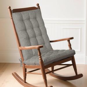 Rocking Chair Cushion Indoor Extra Large Rocking Chair Pads High Back Non Slip Textured Seat and Back Cushion Set with Ties for Wooden Rocker 1 Pack 20x20 Inch Light Grey