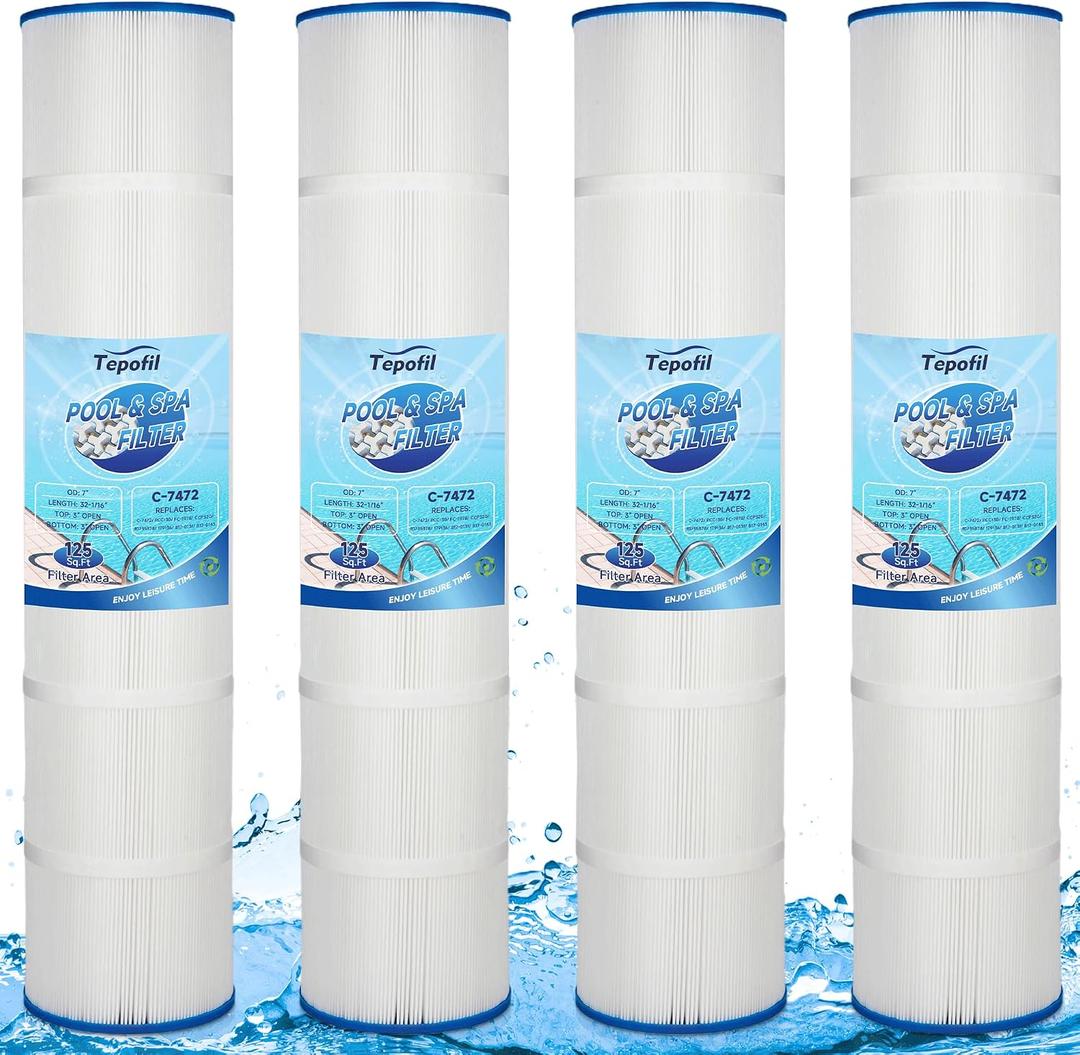 Tepofil® CCP520 Swimming Pool Filter Cartridge Compatible with Clean and Clear Plus 520, PCC130, C-7472, R173578, 178585, 817-0143, FC-1978, FC-6475, 160332 Pool Filter Cartridge, 4 x 125 Sq. Ft