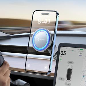 VICSEED Tesla Phone MountStrongest Magnet Power Foldable Hidden Tesla Phone Holder Fit for All Phones, Tesla Model 3/Y/Cybertruck Accessories, Tesla Model 3 Model Y for MagSafe Car Mount-Quicksilver