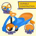 Wiggle Car - Ride on Toy for Ages 3 and Up - Toddler Ride on Toys with no Batteries, Gears, or Pedals Just Twist, Wiggle, and Go by Lil Rider (Blue and Orange), Large