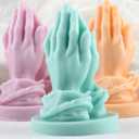 XIAOSHUI Praying Hands Candle Mold Hands Together Blessing Prayer Silicone Mold for Candle Making Resin Aromatherapy Gypsum Wax Clay Craft