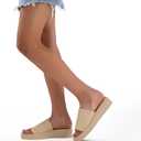 Mysoft Women's Platform Sandals Slip On Comfortable Knit Slide Sandals, Size 6