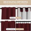 Yakamok Burgundy Red Blackout Curtains 63 inch Long with Back Tab 40" Wide
Thermal Insulated Room Darkening Drapes with Rod Pocket for Bedroom/kids Room,Full Light Blocking for Living Room, 2 Panels