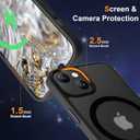 ORETECH Magnetic for iPhone 14 Case, [Compatible with Mag-Safe][2 Pcs Screen Protectors][15 FT Drop Protection], Frosted Translucent Shockproof Protective Phone Case for iPhone 14 Cover, Black