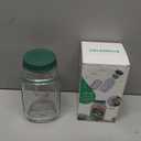 Salad Jar with Side Opening Meal Prep, Leakproof Salads Jar Container Pod for Lunch On-The-Go, Clear Food Salad Storage Container for Travel, Camping, Picnic - Green