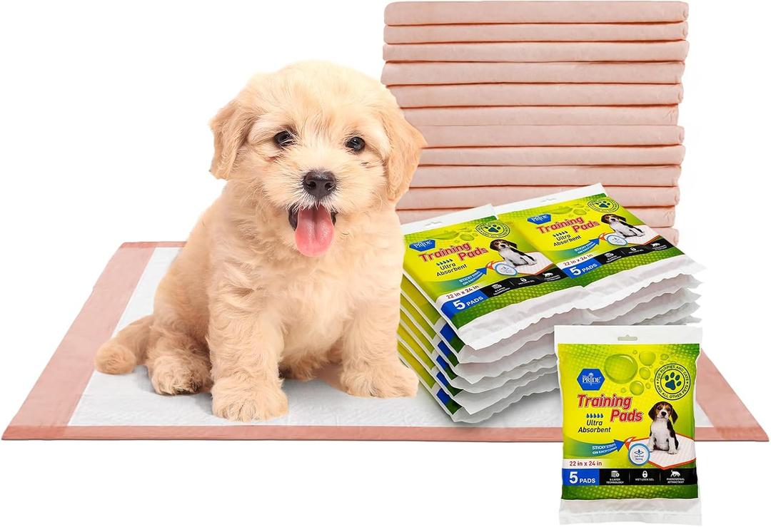 MED PRIDE Cat Pee Pads for Travel Carrier Disposable 6-Layer Ultra-Absorbent Leakproof Kitten Pads 22 X 24 in (1 Pack (5 Pads) Peach)