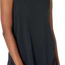 Amazon Essentials Women's Soft Cotton Relaxed-Fit Yoga Tank Top  (Medium, Black)