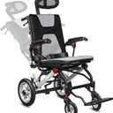 Reclining Transport Wheelchairs for Adults Lightweight Foldable Transport Chair with Telescopic Handle, Portable Folding Travel Transfer Wheel Chairs for Seniors
