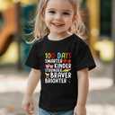 100 Days of School Shirt Kids  Boys Girls Toddler Happy 100th Day of School T-Shirt, Kindergarten 100 Day,3T-7T (Black)