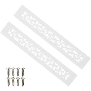PATIKIL 12 x 2 Inch Door Air Vent Cover, 2 Pcs Heavy Duty Aluminum Grille Ventilation Cover Louvered with Mounting Screws for Cabinet Wardrobe Door, Light Grey