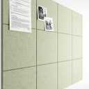 Bumusty Large Cork Board 47"x35" Alternative - 12 Pack Felt Wall Tiles with 70 Safe Removable Adhesive Tabs, 30 Pushpins, Cork Boards for Walls Pin Board Bulletin Board Office Decor (Sage)