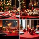Round Tablecloth 120 Inch Tablecloth 6 Pack Red Table Cloths Washable Decorative Linen Polyester TableClothes Cover for Dining Table Banquets Buffet Parties and Wedding