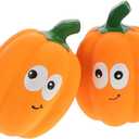POPETPOP 2 Pcs Pumpkin Squeaky Latex Dog Toys 4.7 Inch Realistic Voice Toy Pumpkins for Puppy Teething and Interactive Pet Play