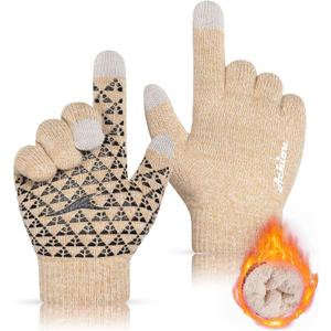 Achiou Winter Gloves for Men Women, Touch Screen Gloves, Upgraded Thicken Anti-Slip Silicone Gel, Thermal Soft Knit Lining