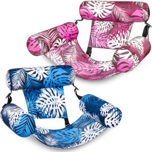 SLOOSH Inflatable Pool Floats Adult,2 Packs Floating Lounge Chairs, Blow up Pool Noodles for Adult Heavy Duty, Floating Chair for Party Summer Water Beach Lake Fun