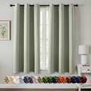 MIULEE Blackout Curtains for Bedroom Living Room 2 Panels, Thermal Insulated Room Darkening Drapes Grommet Noise Reducing Light Blocking Window Treatments 50 Inches Long 40x50 Inch Sage Green
