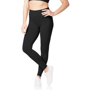 SATINA High Waisted Leggings for Women - Comfortable and Stretchy in Versatile Sizes and Colors (Black) One Size