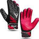 BEAST RAGE Soccer Goalkeeper Gloves for Kids Boys Youth,Soccer Goalie Gloves 4MM Anti-Slip Latex Palm Double Wrist Support,All Weather Football Gloves (Size 3 Suitable for 5-6 Years Old, Red)