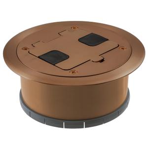 Bryant Electric RF406BN Pre-Assembled Flange, Cover, and Leveling Ring for Floor Boxes Poured in Concrete with 15A 125V Outlet Included, Brown