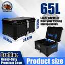 Motorcycle Top Case 65L Aluminum Alloy Motorbike Tail Box Waterproof Detachable Motorcycle Top Box with Leather Lining and Security Lock Suitable for Stowing Helmets and Luggage